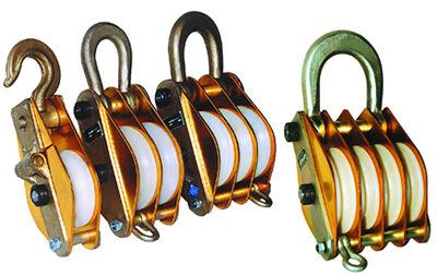 Τρεις τροχούς 30 kN Αλουμινένιο κράμα Snatch Pulley Block για βαριά χρήση σχοινί τραβήχνοντας και ανύψωσης